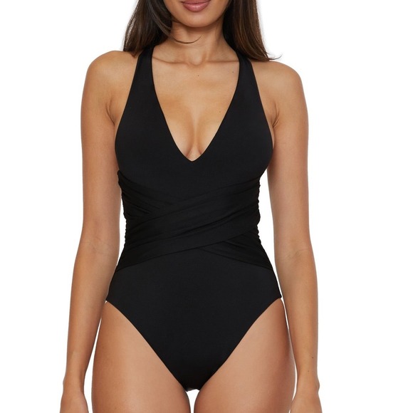 Trina Turk Other - Trina Turk‎ Monaco Wrap Front Plunge One-Piece Swimsuit Black Women's Size 4